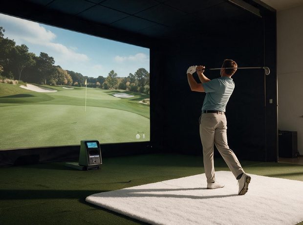 An executive golf lounge